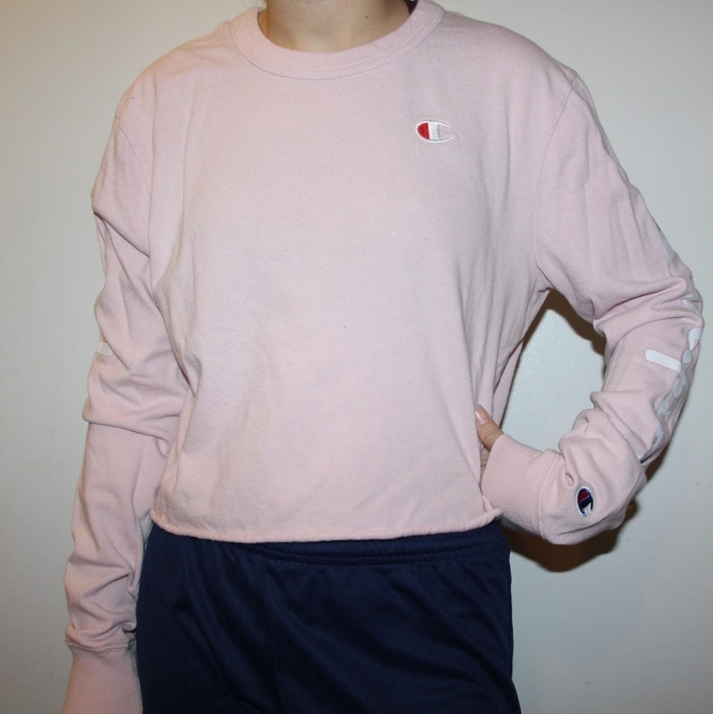 Pink Champion Cropped Long Sleeve